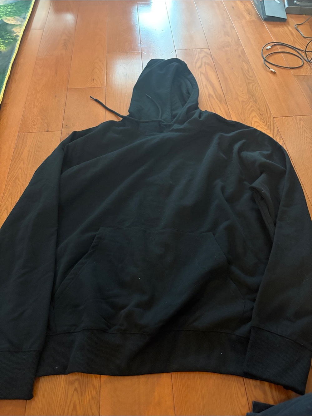 Men's Black Hooded Pullover Sweatshirt